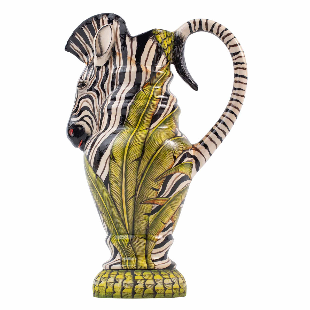 Zebra & palm leaves jug