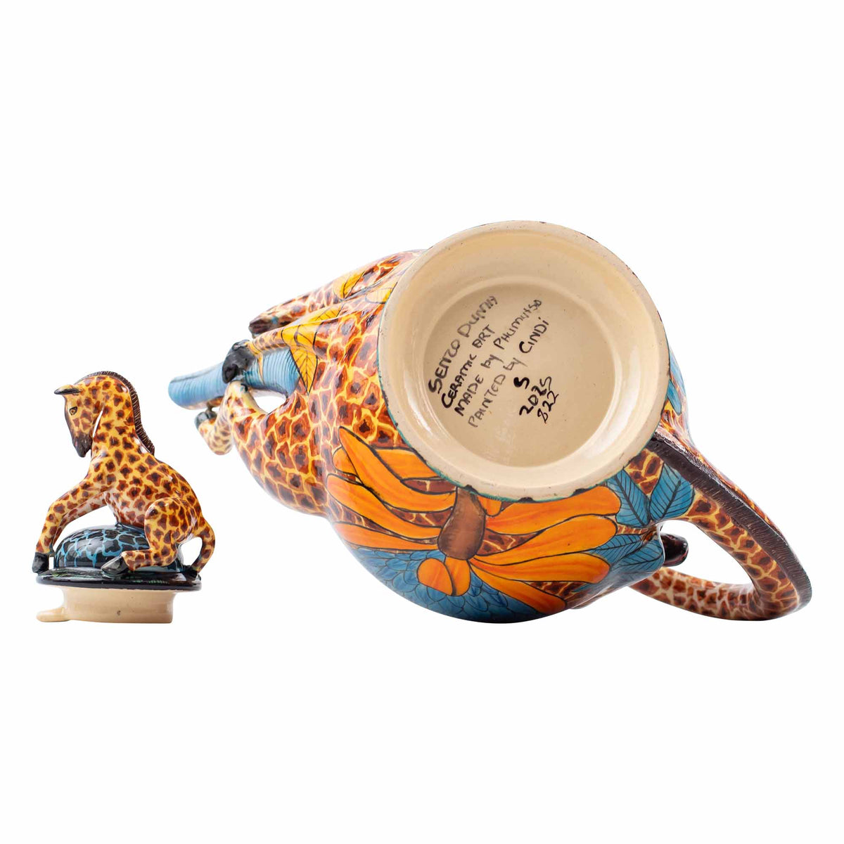 Giraffe & protea teapot