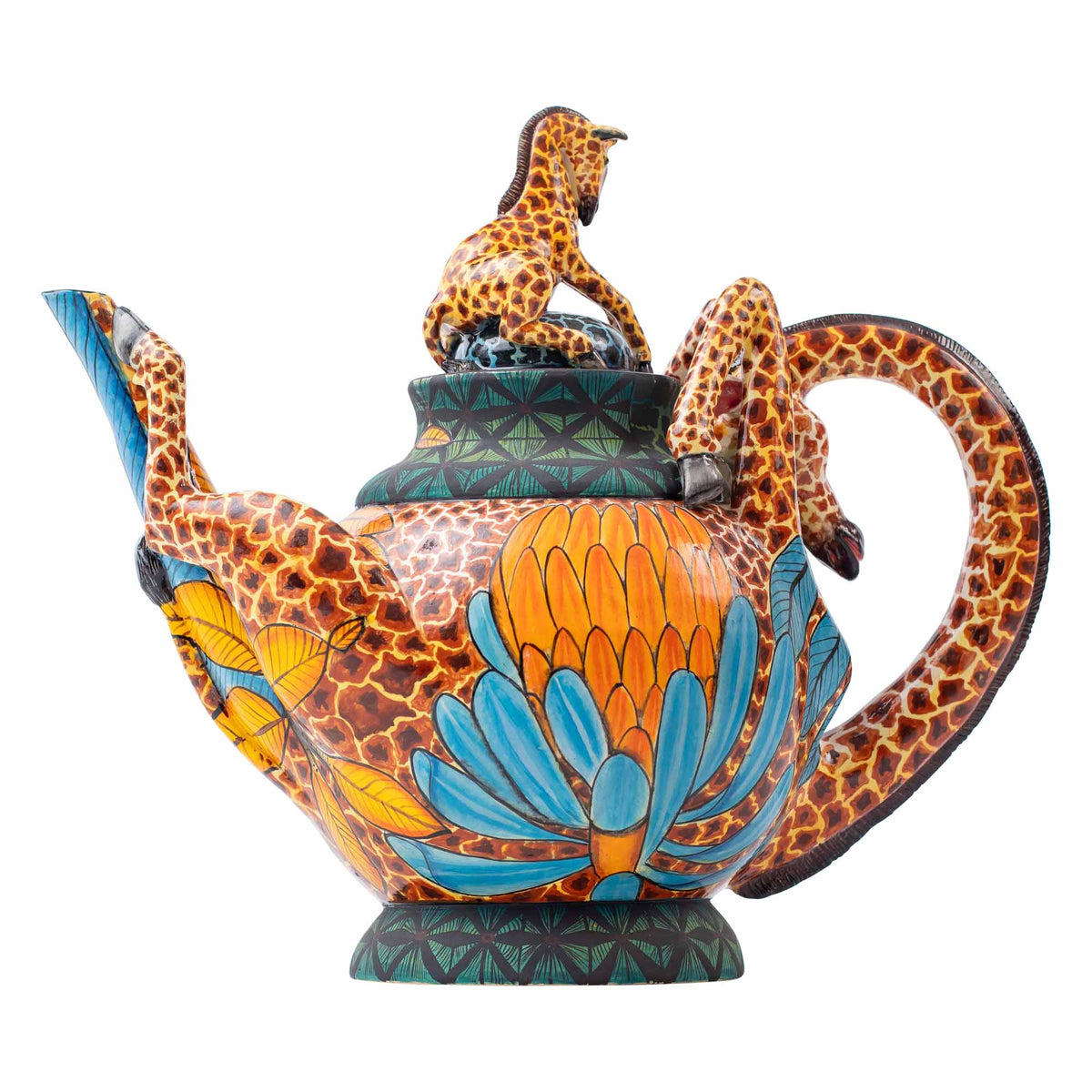 Giraffe & protea teapot