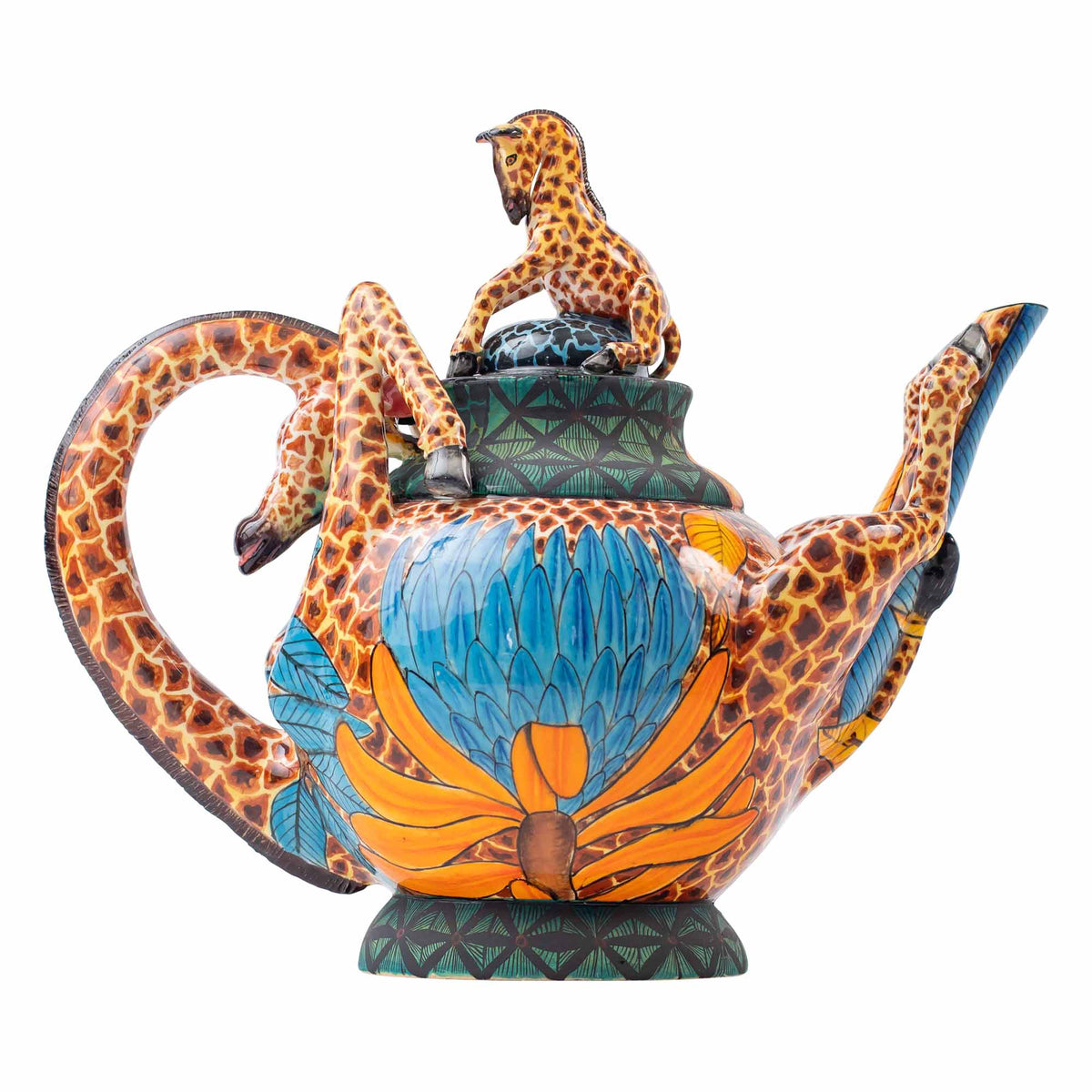 Giraffe & protea teapot