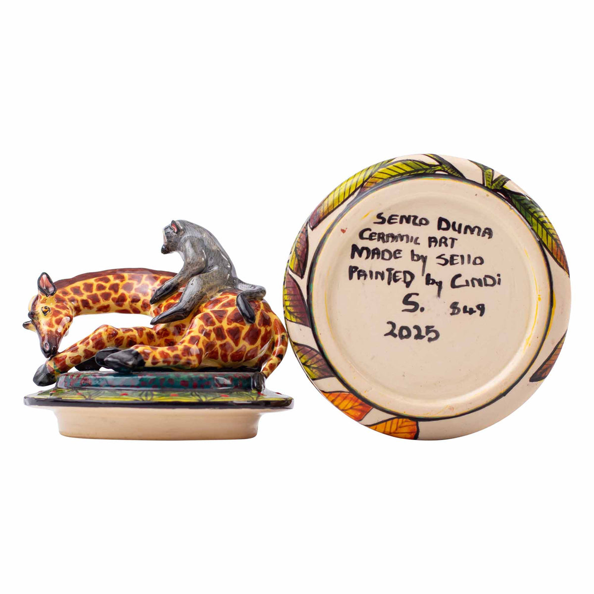 Giraffe & monkey jewelry box