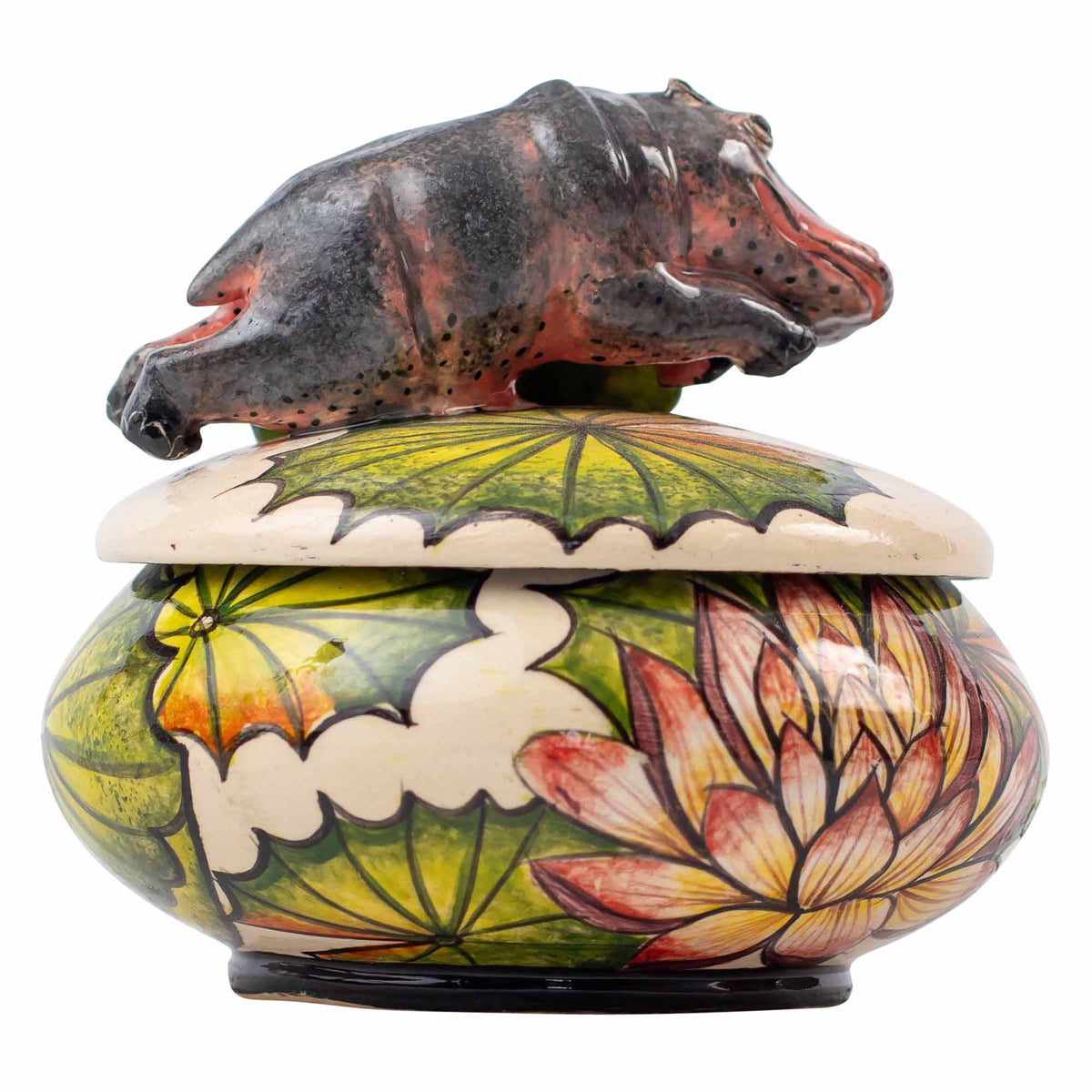 Hippo & lily pad jewelry box