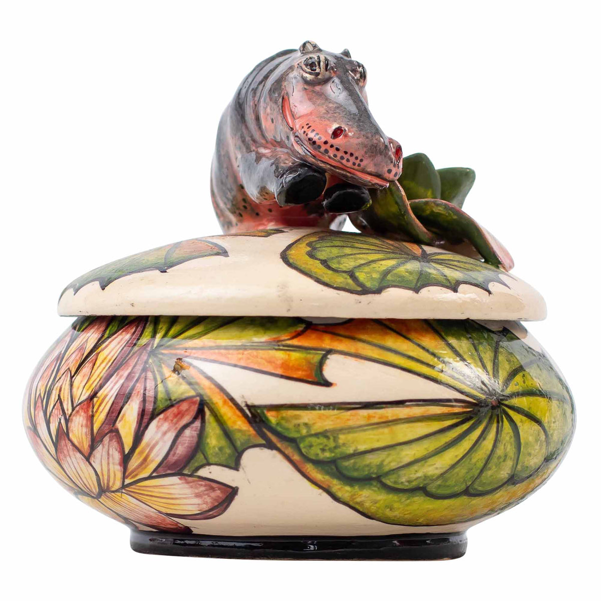 Hippo & lily pad jewelry box