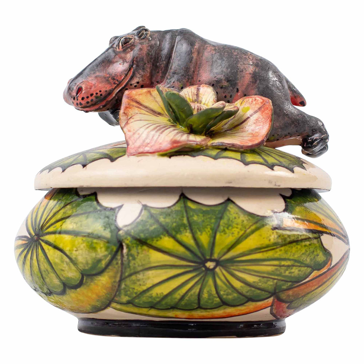 Hippo & lily pad jewelry box