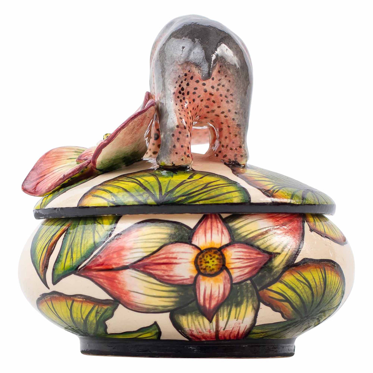 Hippo & lily pad jewelry box