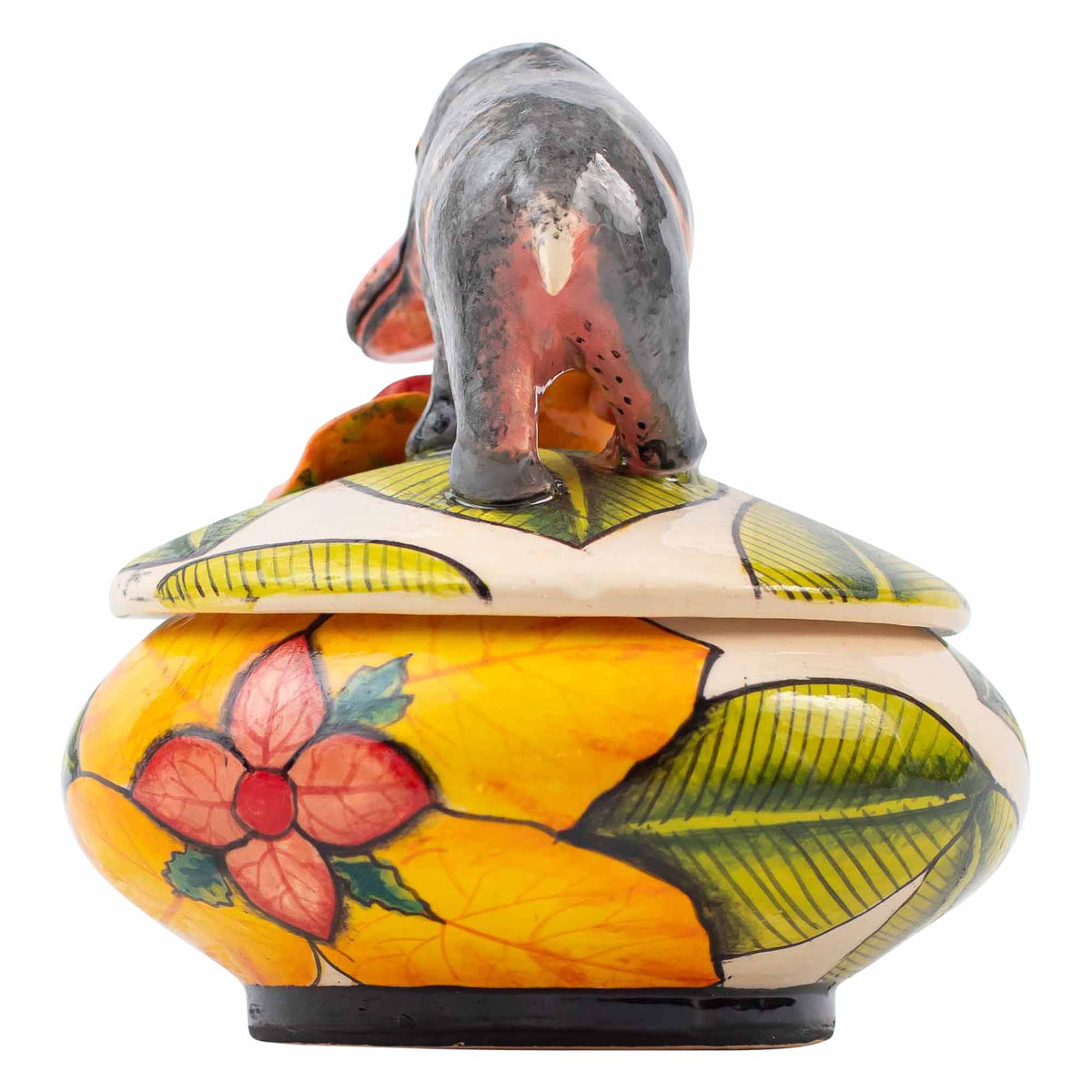 Hippo & lily pad flower jewelry box