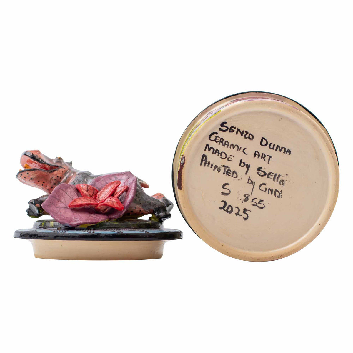 Hippo & lily pad flower jewelry box