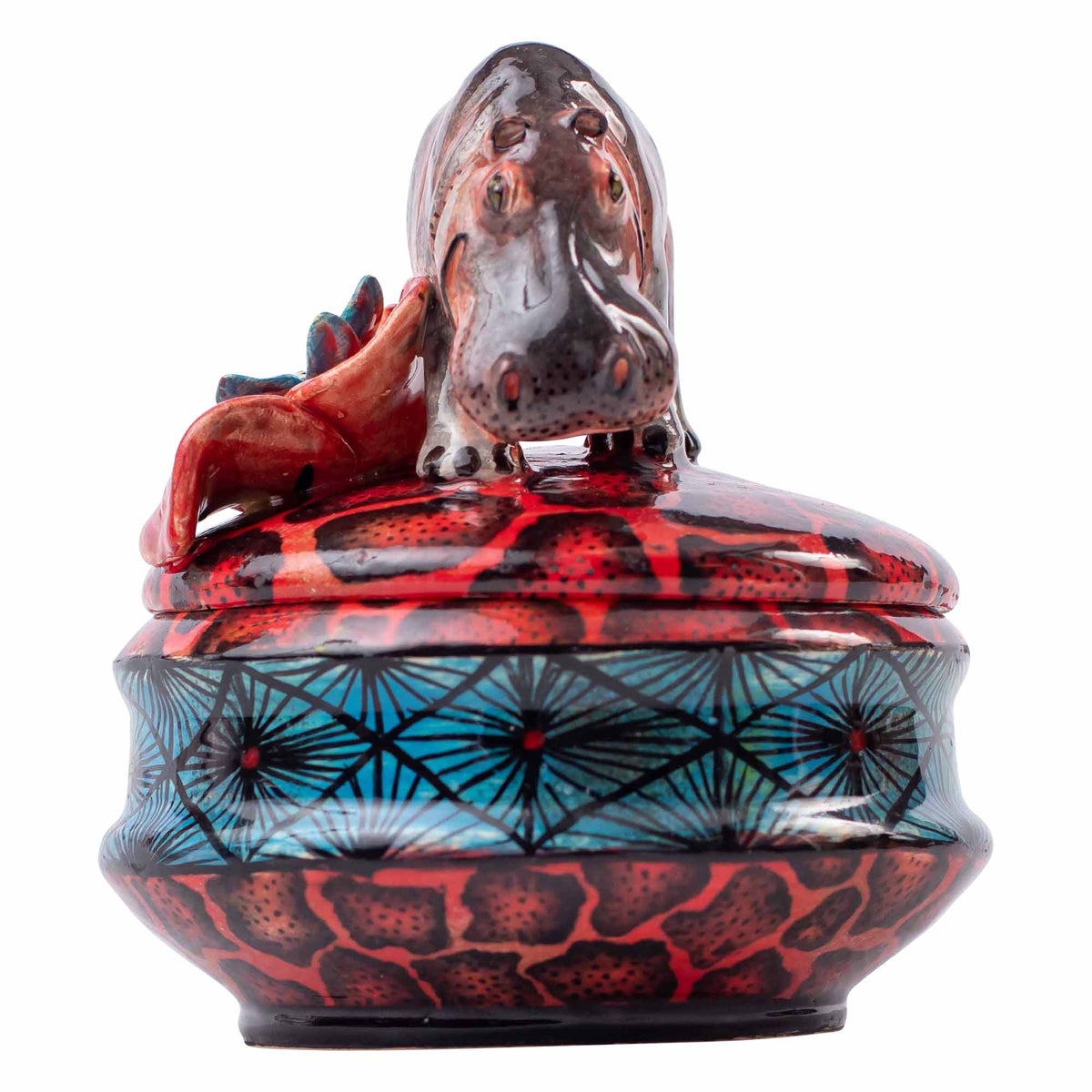 Hippo & lily pad flower jewelry box