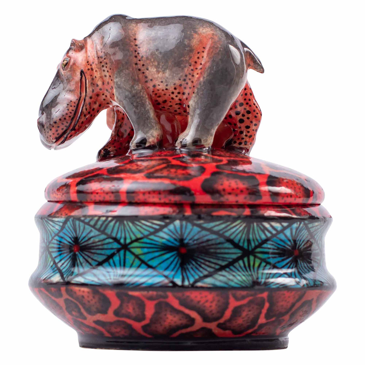 Hippo & lily pad flower jewelry box