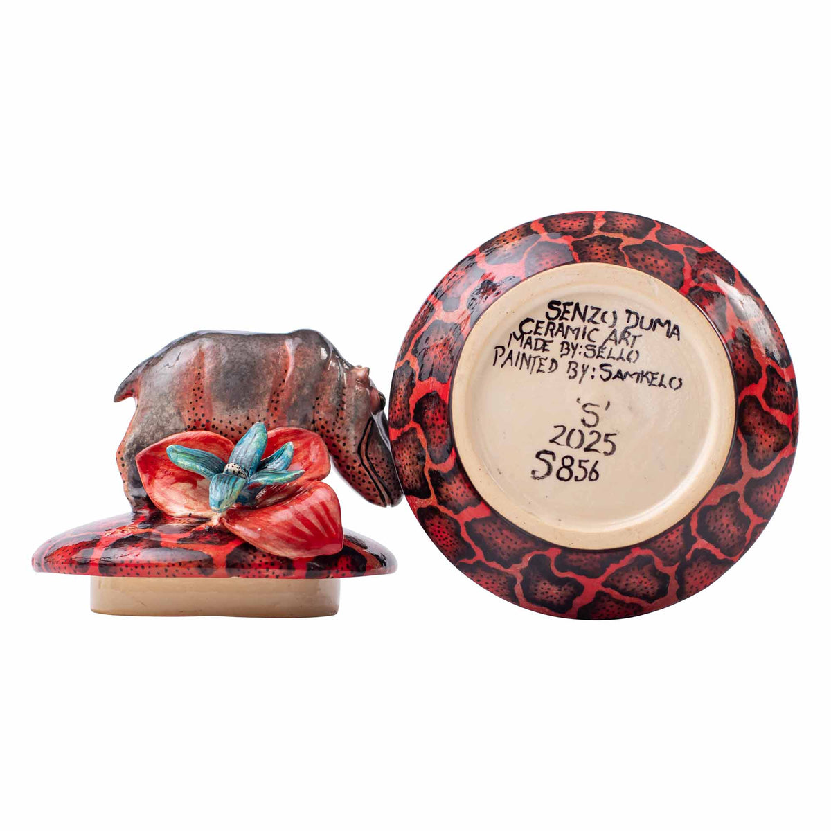 Hippo & lily pad flower jewelry box