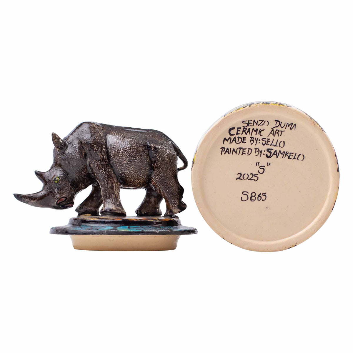 Rhino & hibiscus flower jewelry box