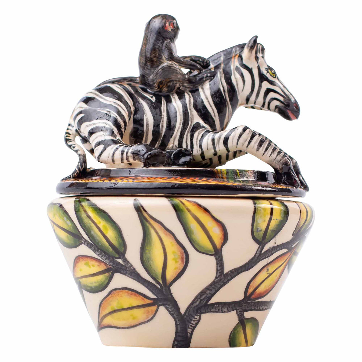 Zebra & monkey jewelry box