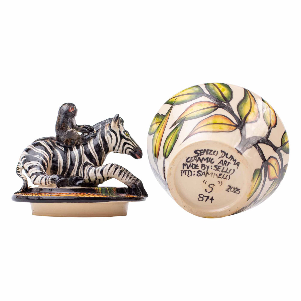 Zebra & monkey jewelry box