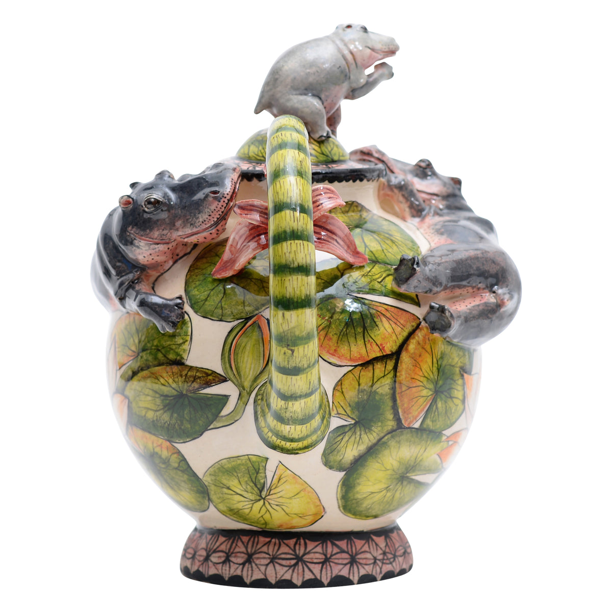 Hippo & lily pad flower teapot