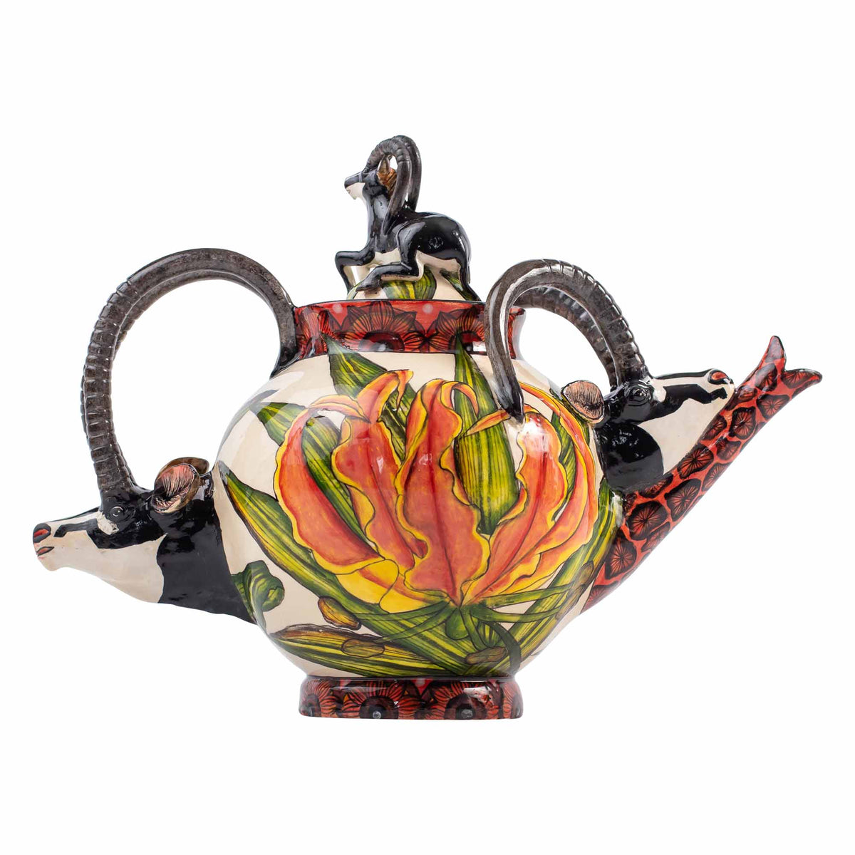 Sable & flame lily teapot