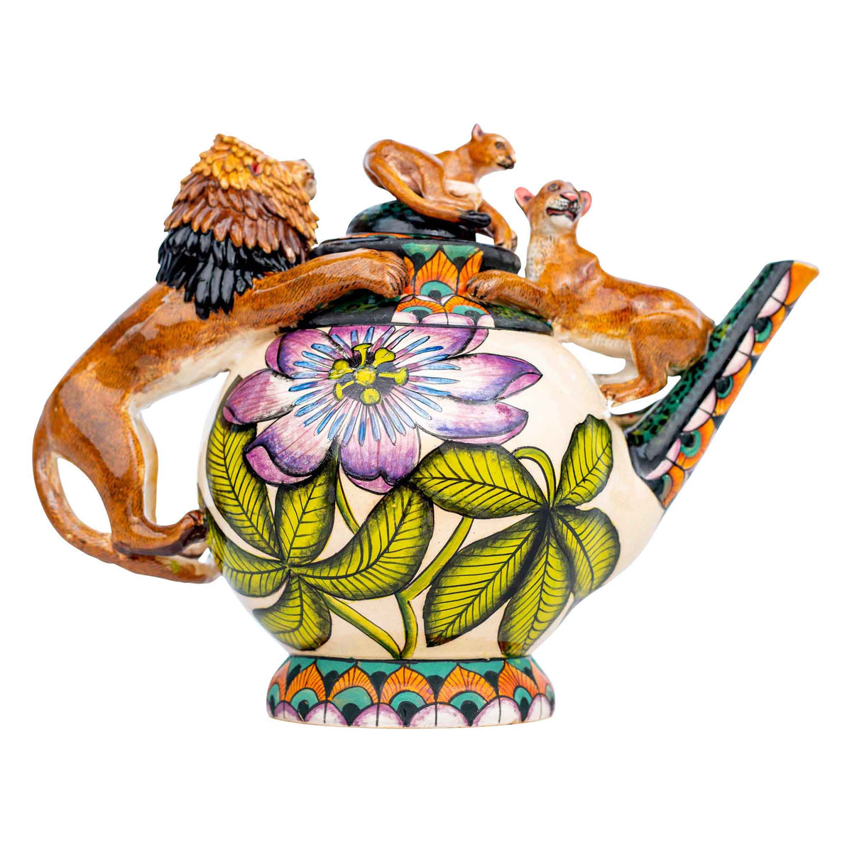 Lion & lotus flower teapot
