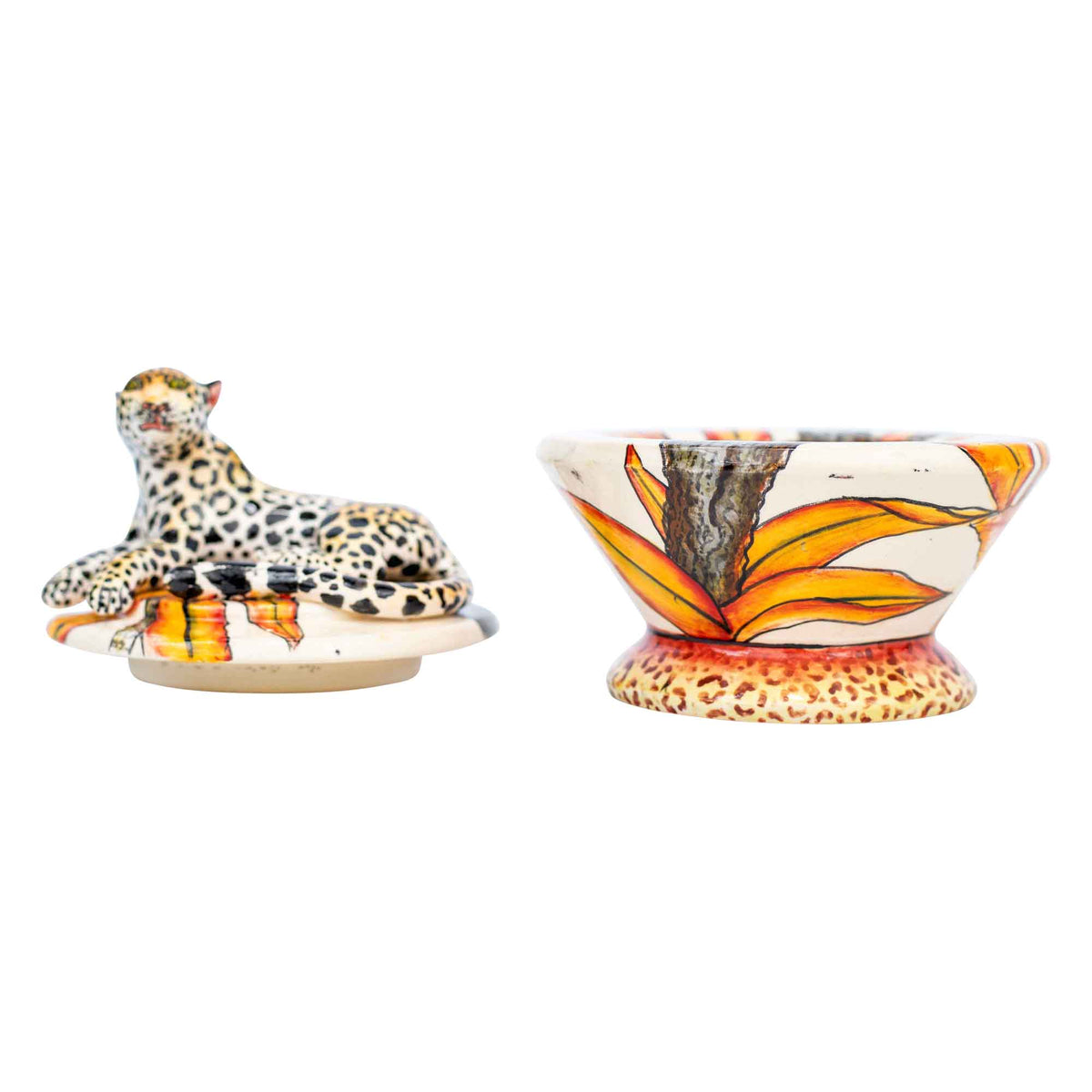 Leopard & orchid jewelry box