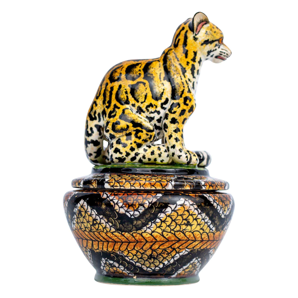 Clouded leopard jewelry box