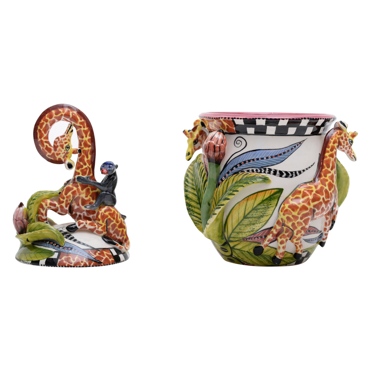 Giraffe lidded bowl