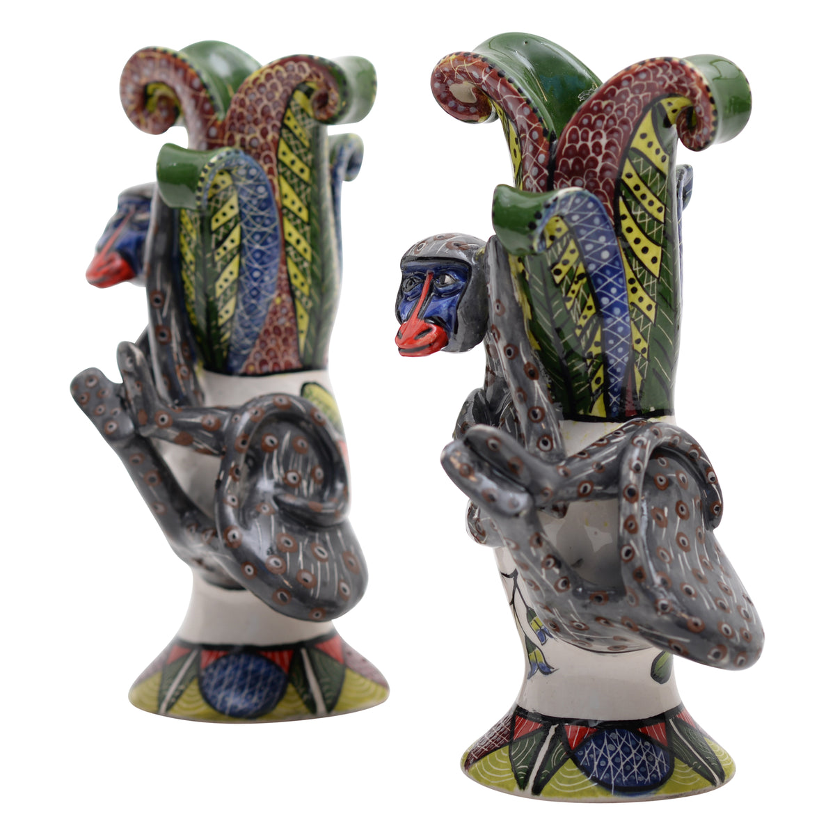Pair of monkey candleholders