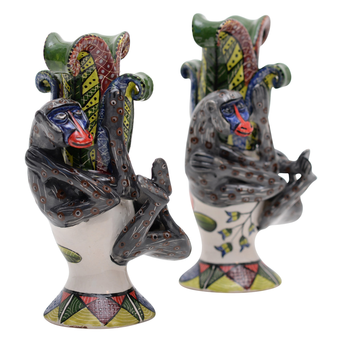 Pair of monkey candleholders