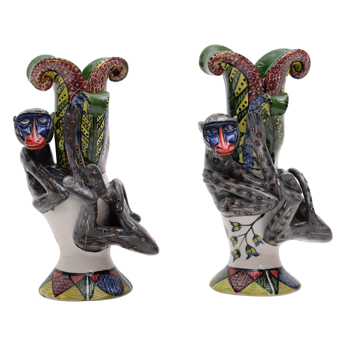 Pair of monkey candleholders