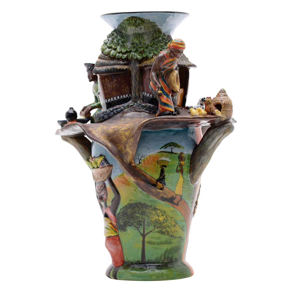 Village life vase