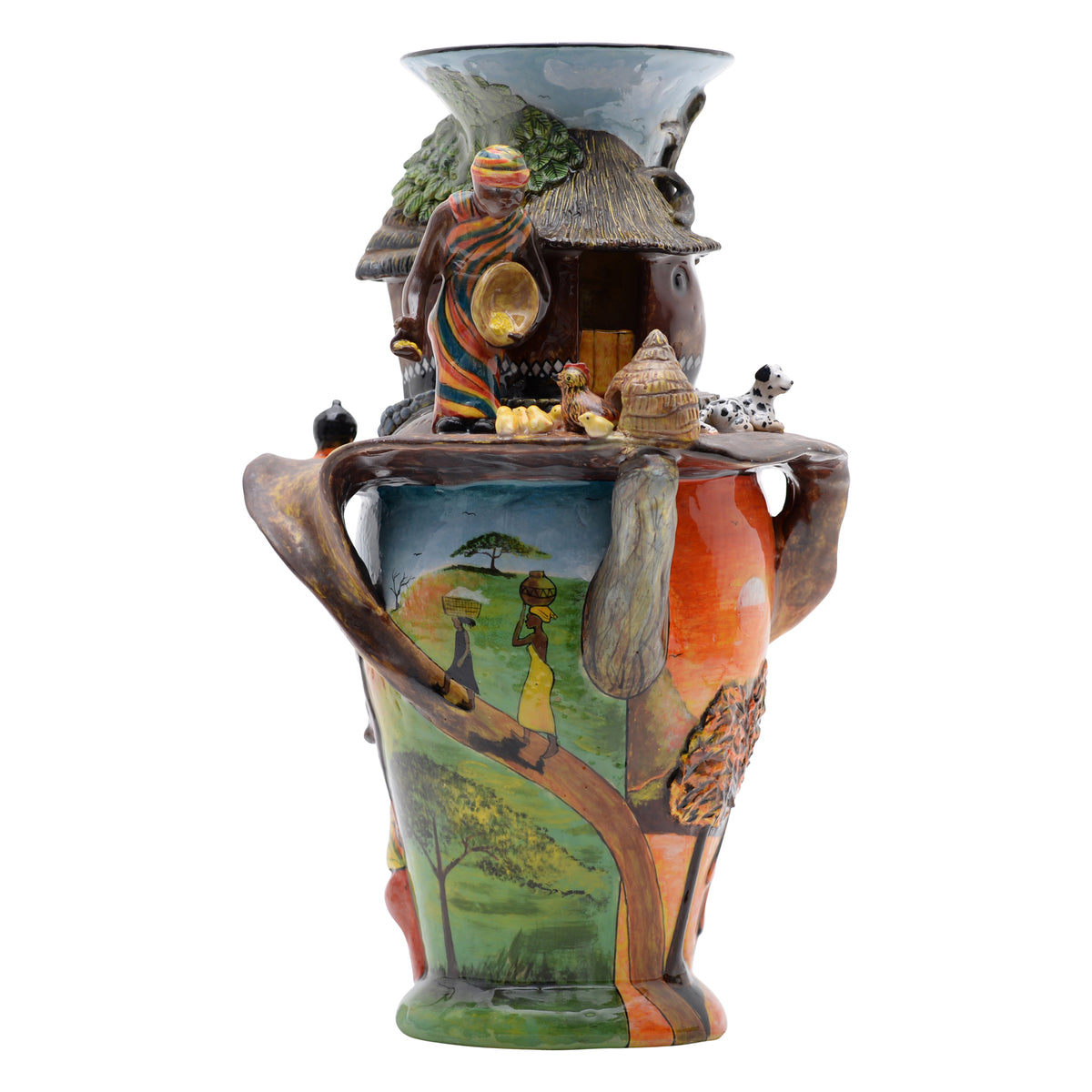 Village life vase