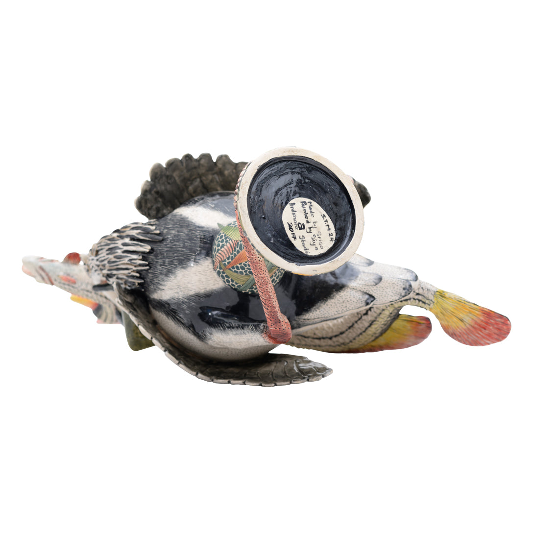 Heron & fish monkey teapot