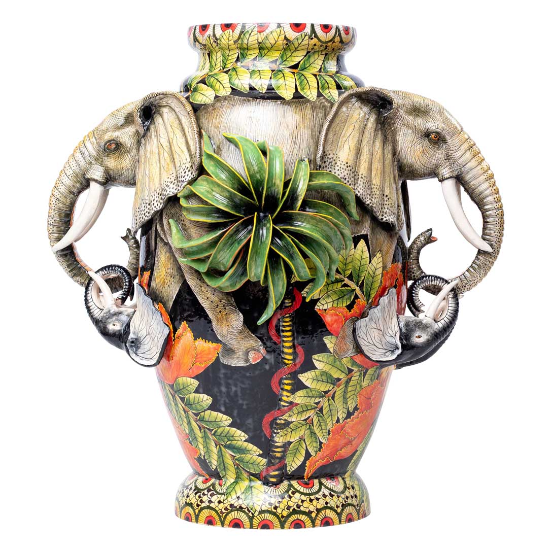 Elephants in the forest urn