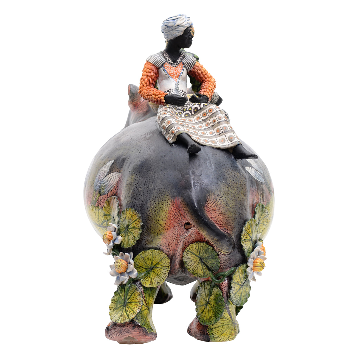 Lilies and Hippo Rider