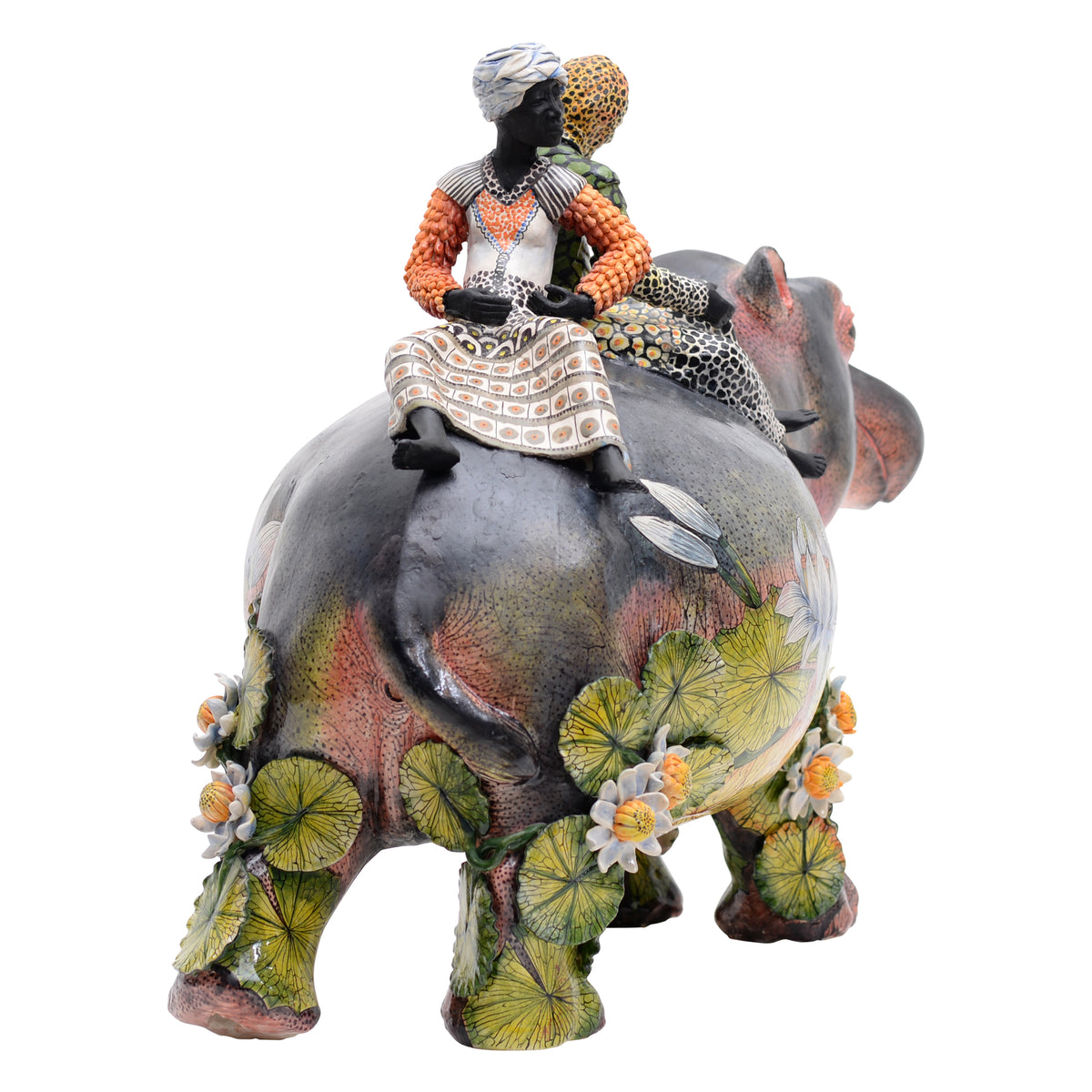 Lilies and Hippo Rider