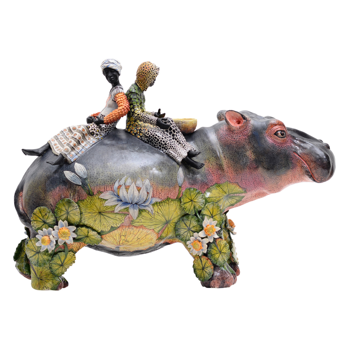 Lilies and Hippo Rider