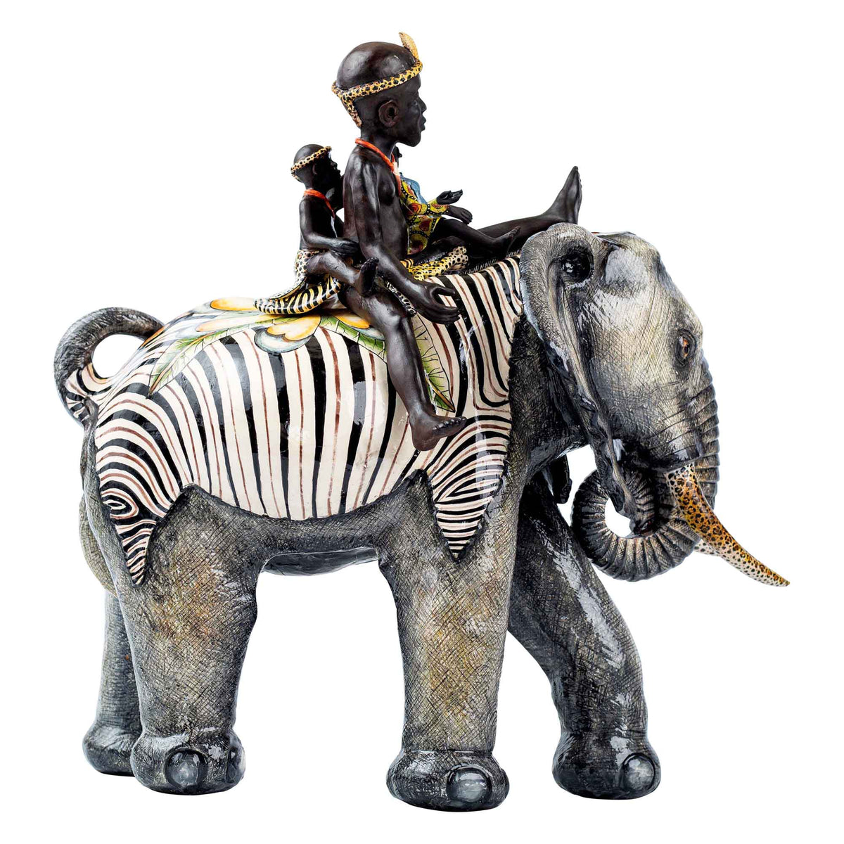 Elephant rider sculpture