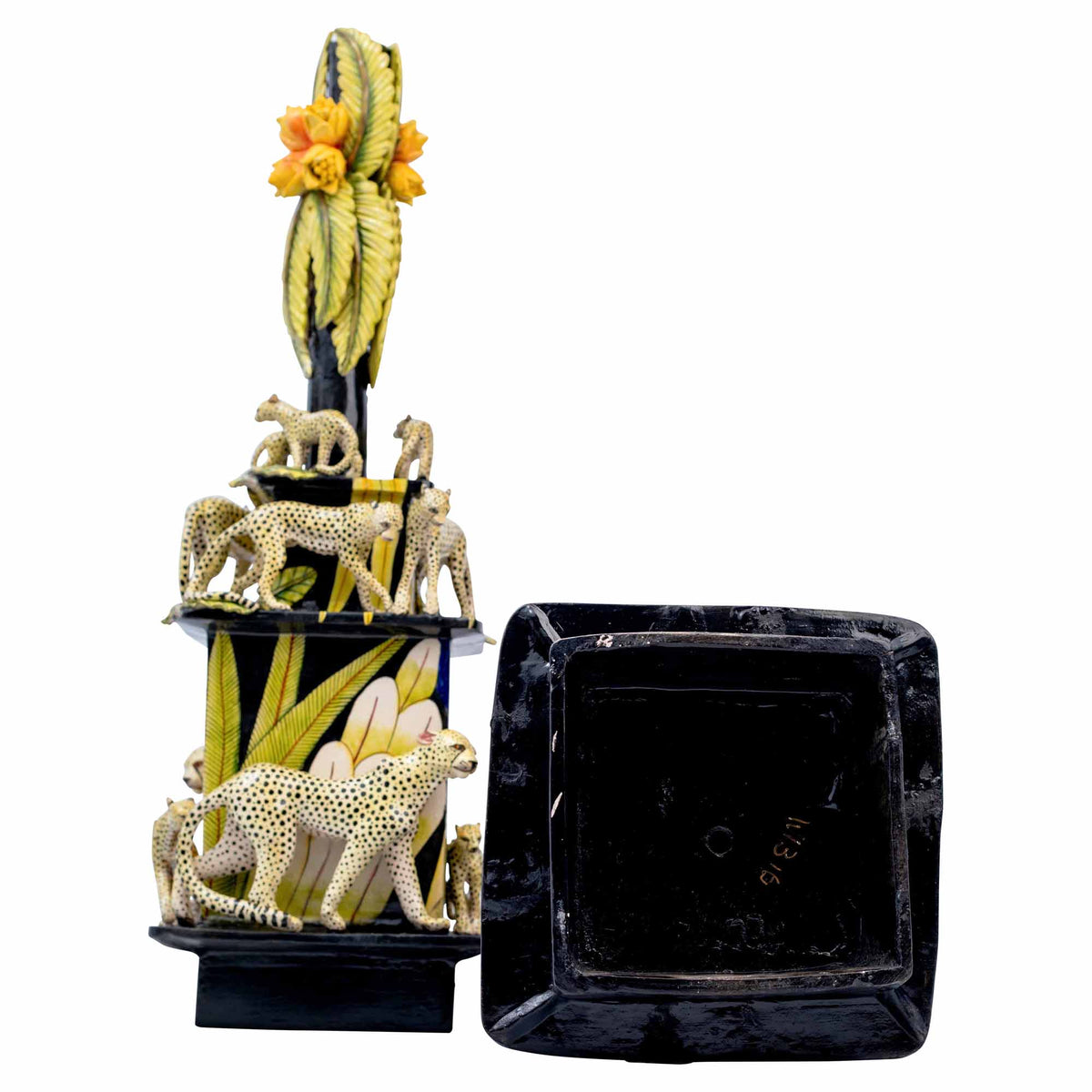 Pair Of Leopard Candlesticks