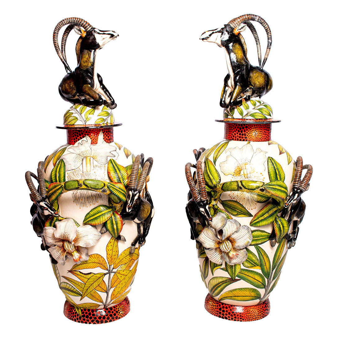 Pair of sable urns