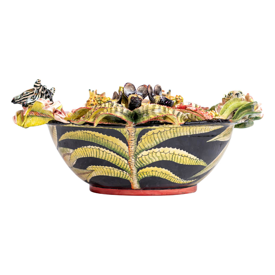 Winter festival leopard bowl