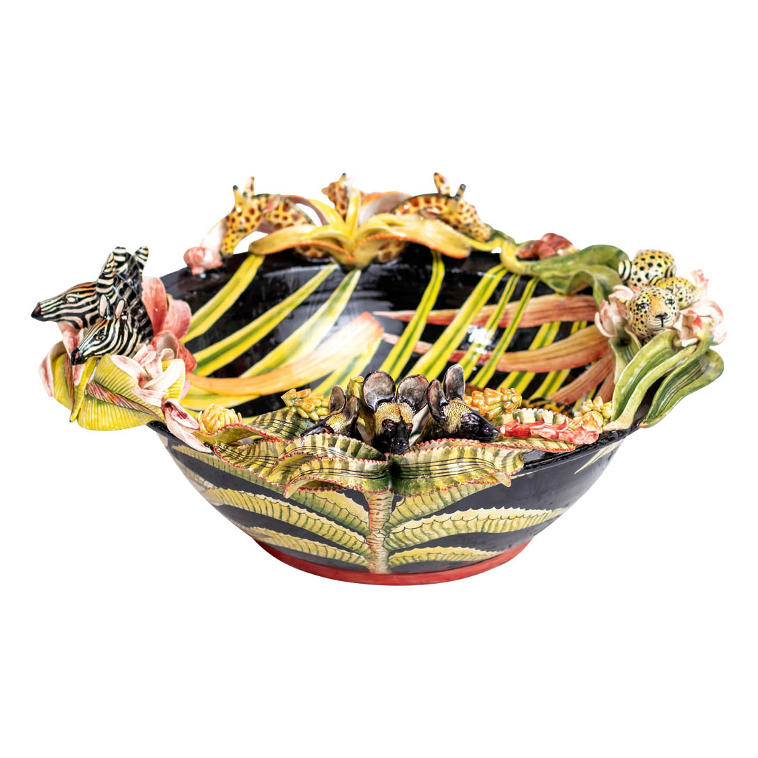 Winter festival leopard bowl