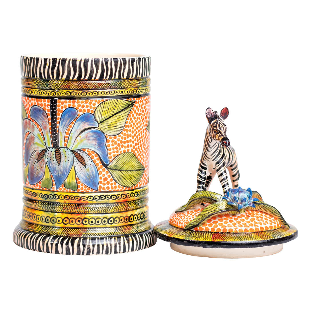 Zebra cookie jar