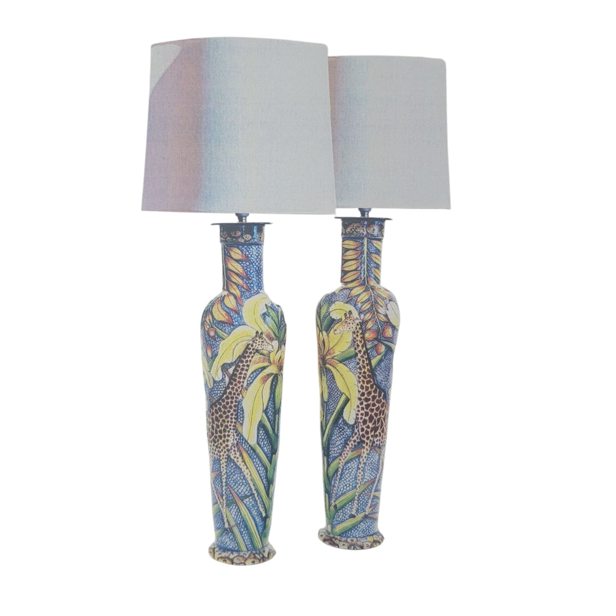 Pair of giraffe lamps