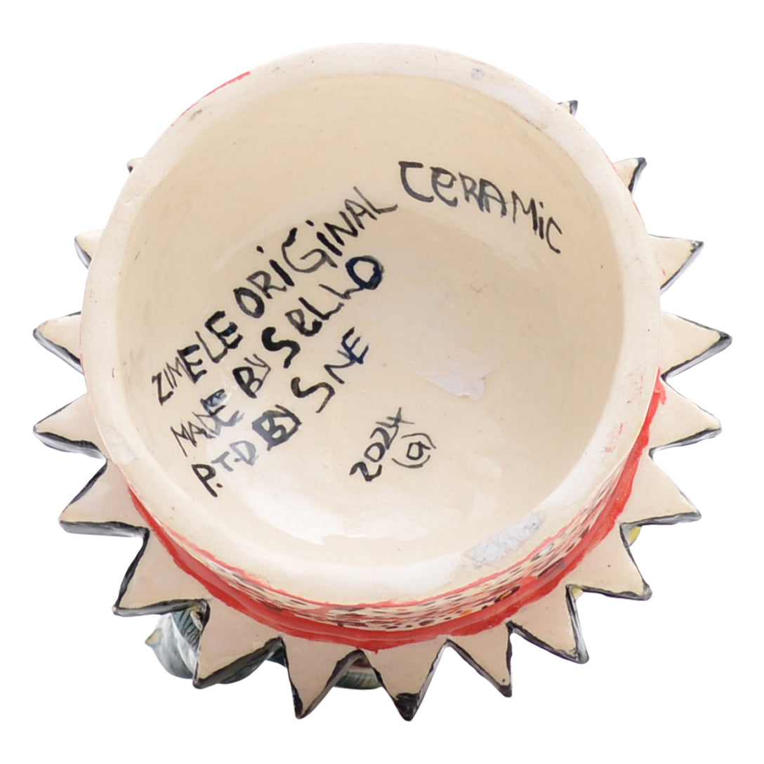 Hyena & monkey rider sculpture