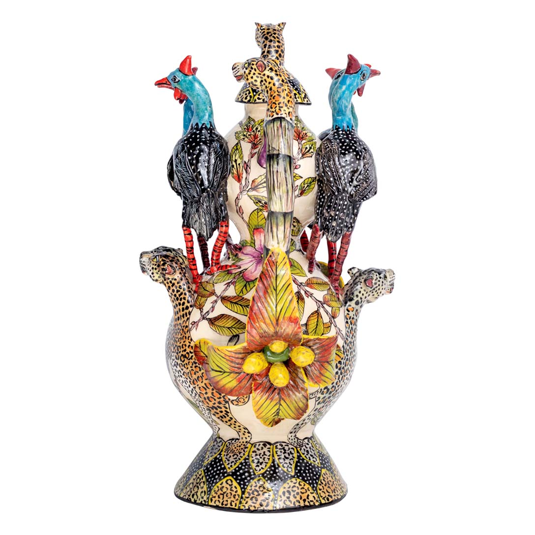 Guineafowls & leopards teapot