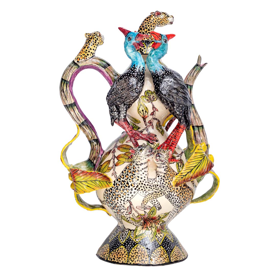 Guineafowls & leopards teapot