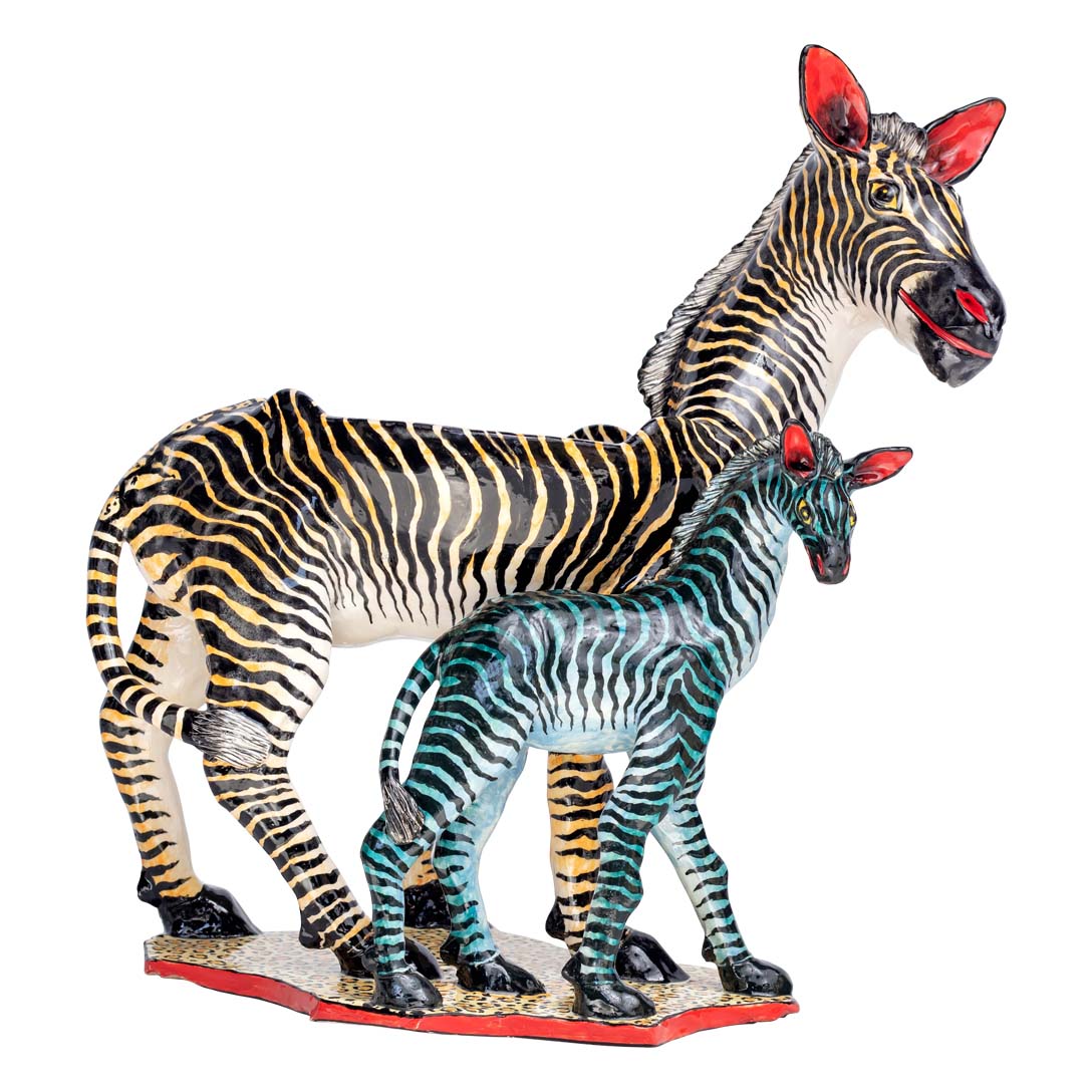 Zebra with foal peanut bowl