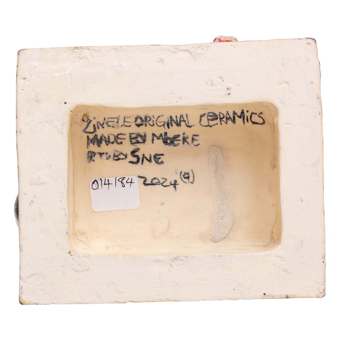 Black & white skin designed monkey sculpture