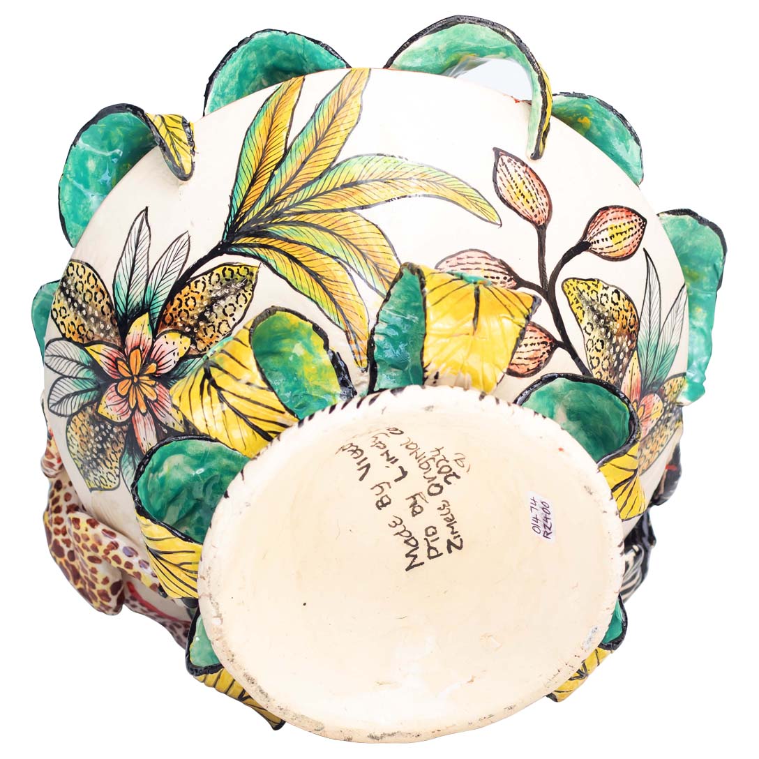 Giraffe, zebra & flower bowl