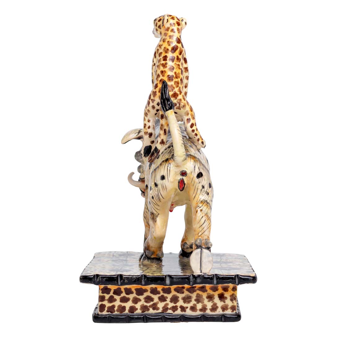 Warthog & mongoose rider sculpture