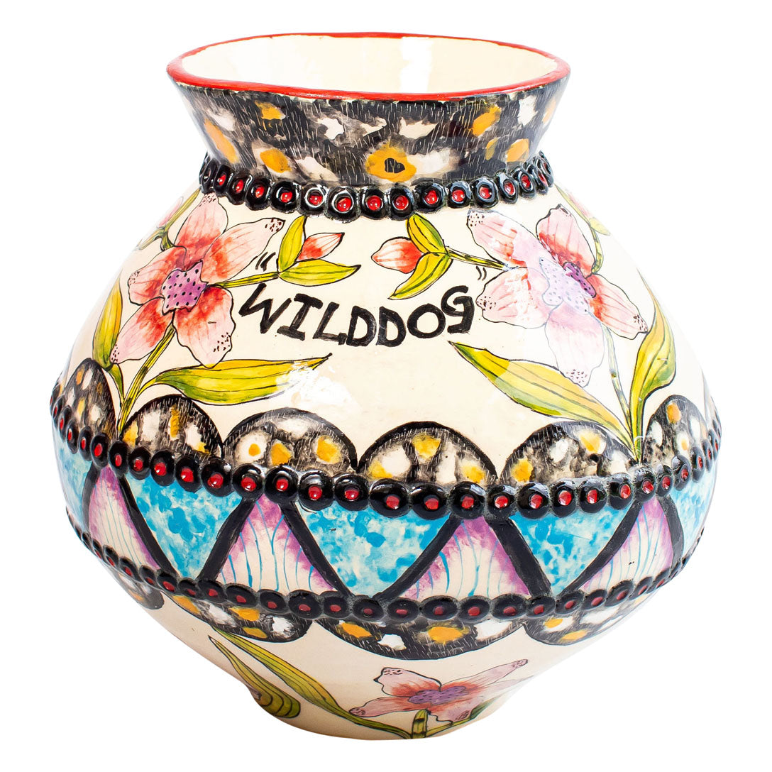 Wild dog flower vase