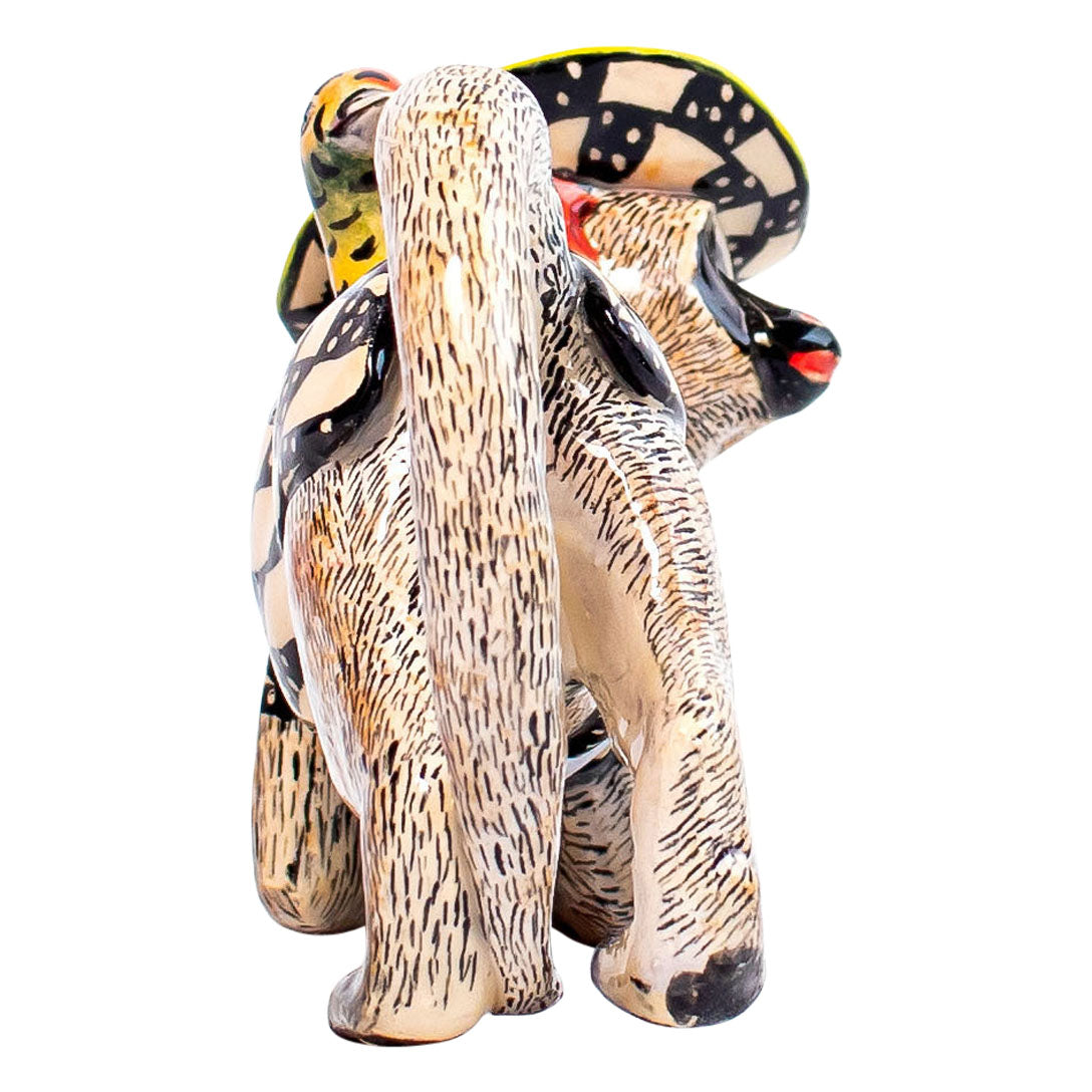 Monkey bird rider sculpture