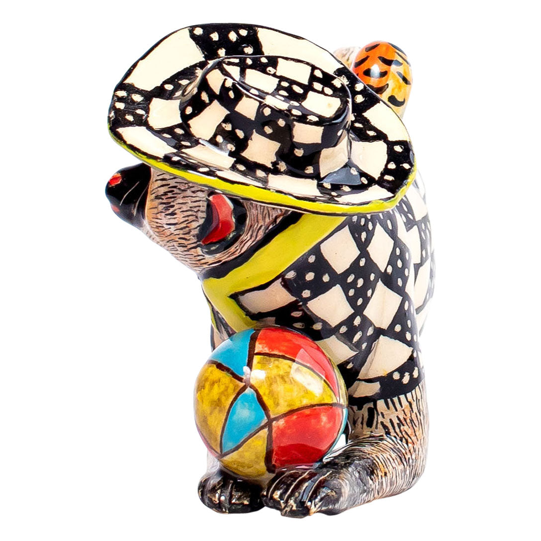 Monkey bird rider sculpture